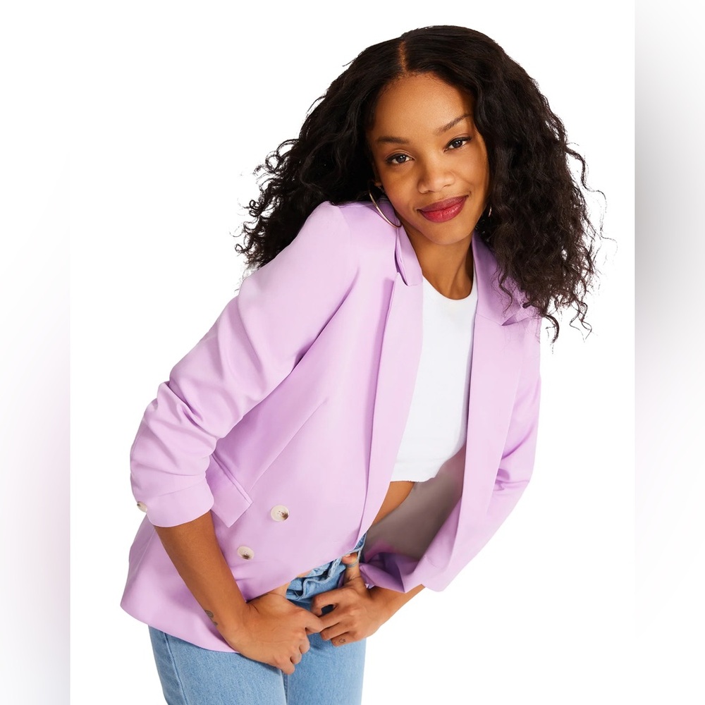 STEVE MADDEN Double Breasted Blazer- Purple- Small